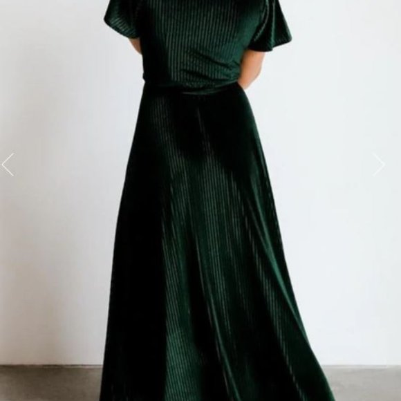 Baltic Born Green Velvet Bridesmaid Dress (QTY: 2 dresses - S & M) - Picture 2 of 2